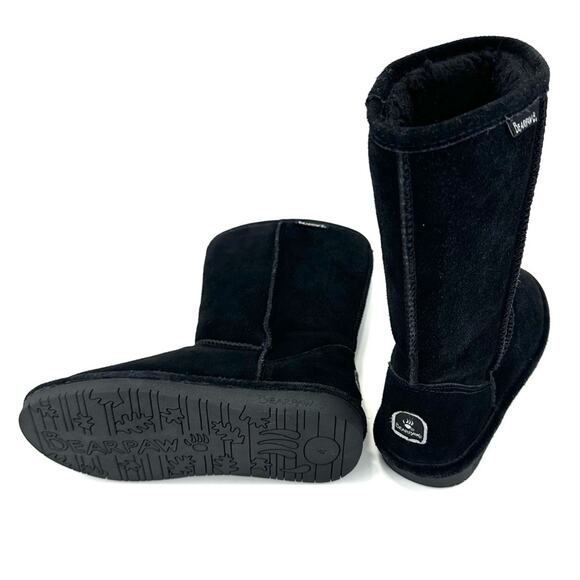 Bearpaw Emma Girls Black Winter Boot Size 4 Suede Waterproof Wool Lining Comfort - Picture 11 of 11